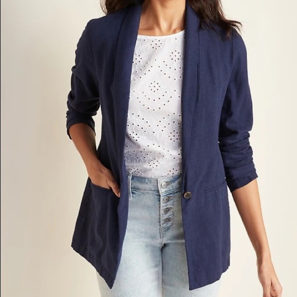 Old Navy linen Blazer navy blue